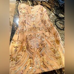 Amarra Gold Homecoming Dress- Size  0